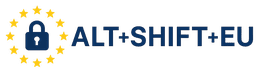 ALT+SHIFT+EU logo with stars and lock